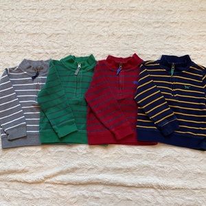 Lot of 4 - 2T Quarter Zip Striped Sweaters